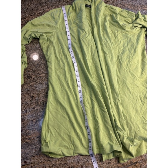 (2 Bundle) Susan Graver Knit Cardigan Jacket 1X Green Open Front Casual Tank Top - Picture 5 of 12